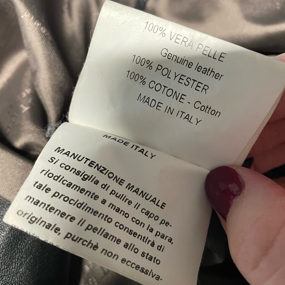 Pierotucci leather jacket back women’s medium Lambskin made in Italy - Picture 4 of 6